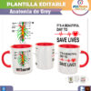 Anatomia de Grey Plantilla Editable para Sublimación de Taza