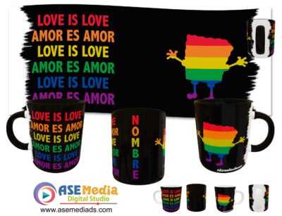 Bob Esponja Love is Love Plantilla Editable para Taza