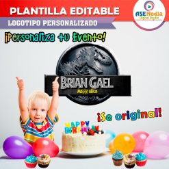 Alternative view of Jurassic World Dinosaurios Plantilla Editable para Logo Gratis