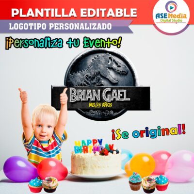 Alternative view of Jurassic World Dinosaurios Plantilla Editable para Logo Gratis