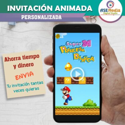 Princesa Peach Video Invitación Animada para Cumpleaños - Imagen 4