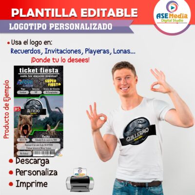 Jurassic World Dinosaurios Plantilla Editable para Logo Gratis - Imagen 3
