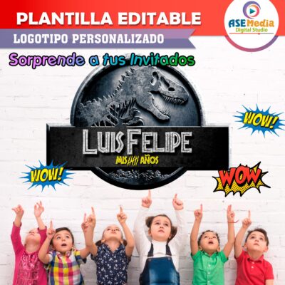 Jurassic World Dinosaurios Plantilla Editable para Logo Gratis - Imagen 4