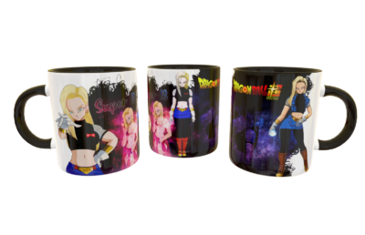 Androide Número 18 Paquete de 4 Plantillas Editables para Tazas