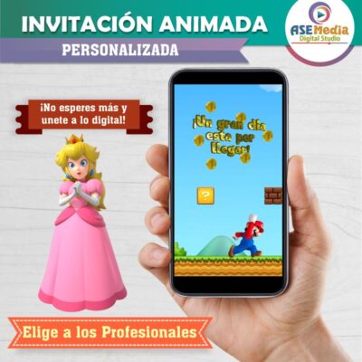 Princesa Peach Video Invitación Animada para Cumpleaños - Imagen 6