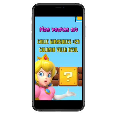 Princesa Peach Plantilla Editable para Video Invitación Animada - Imagen 5