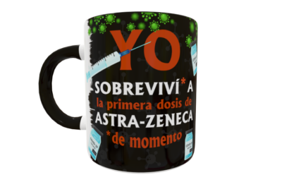 Alternative view of Sobreviví a la Primer Vacuna Coronavirus Plantilla Editable para Taza