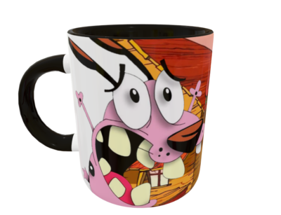 Coraje El Perro Cobarde Plantilla Editable para Taza