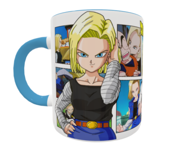 Alternative view of Dragon Ball Z, Número 18 Plantilla Editable para Taza
