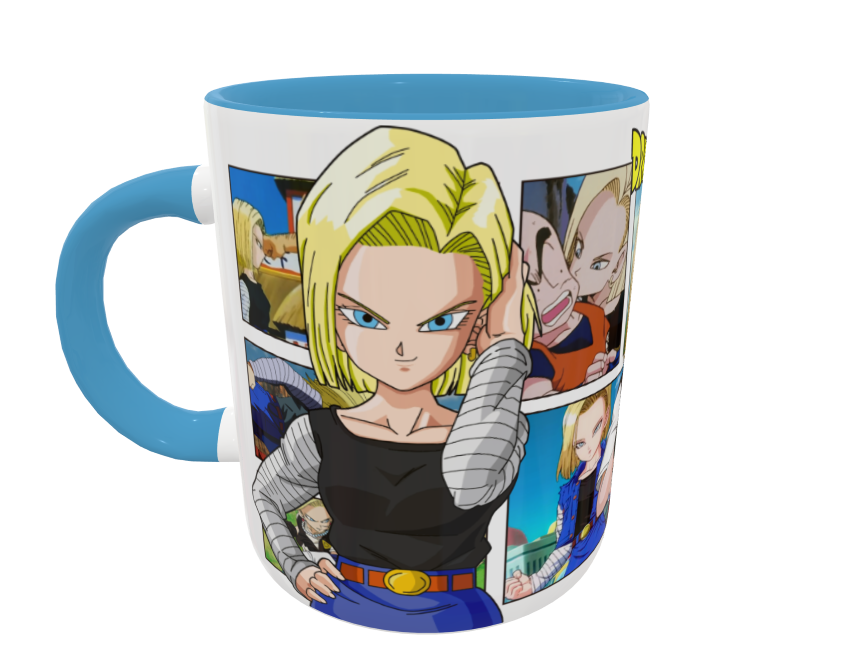 Dragon Ball Z, Número 18 Plantilla Editable para Taza - Imagen 3