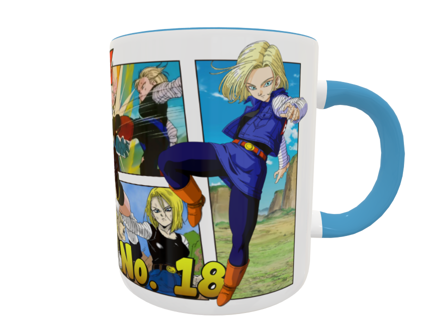 Dragon Ball Z, Número 18 Plantilla Editable para Taza - Imagen 6