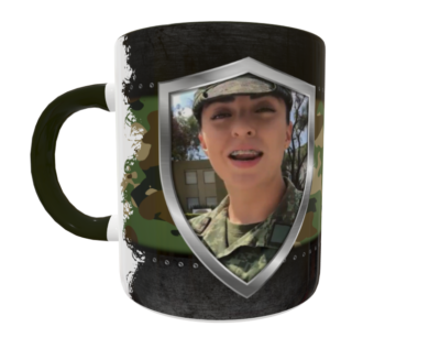 Foto Militar Camuflaje Plantilla Editable para Taza Gratis