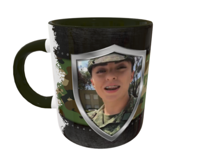 Foto Militar Camuflaje Plantilla Editable para Taza Gratis