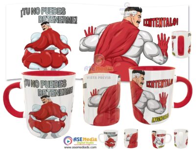Omni Man, ¡Tú No Puedes Detenerme! Plantilla Editable para Taza