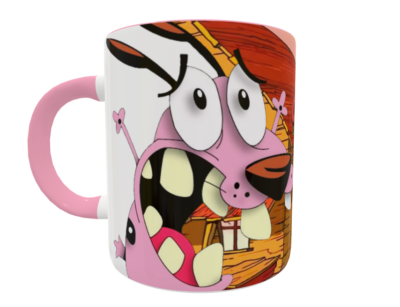 Coraje El Perro Cobarde Plantilla Editable para Taza