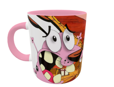 Coraje El Perro Cobarde Plantilla Editable para Taza