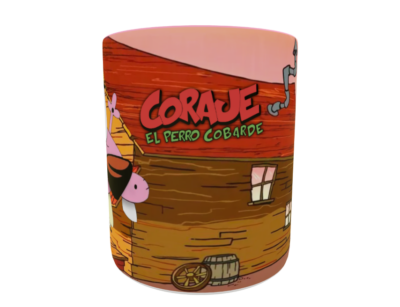 Coraje El Perro Cobarde Plantilla Editable para Taza