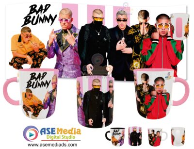 Bad Bunny Plantilla Editable para Taza