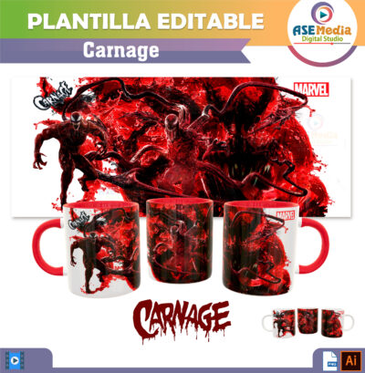 Carnage Plantilla Editable para Taza Gratis