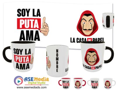 Soy la Puta Ama Plantilla Editable para Taza