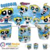 Chicas Súper Poderosas, Burbuja Plantilla Editable para Taza