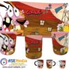 Coraje El Perro Cobarde Plantilla Editable para Taza