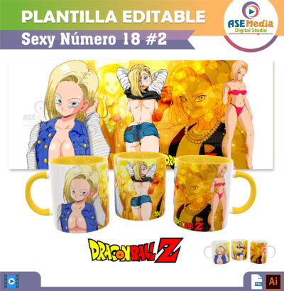 Sexy Número 18 Plantilla Editable para Sublimación de Taza