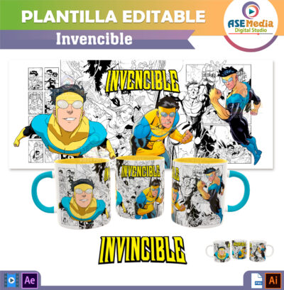 Invencible Plantilla Editable para Taza