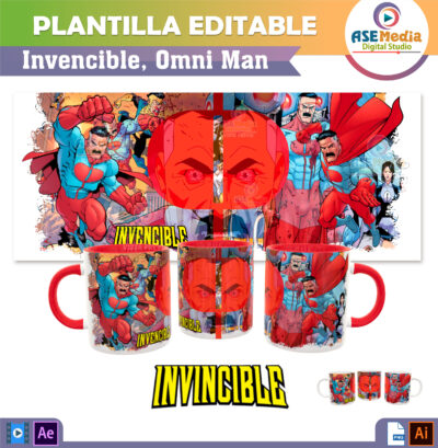 Invencible, Omni Man Plantilla Editable para Taza