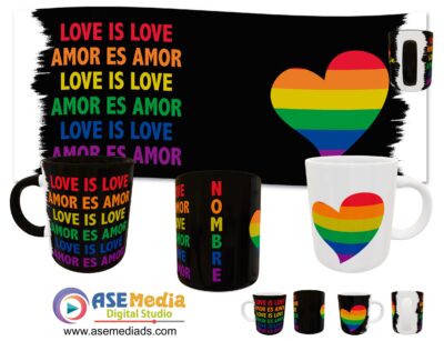 Love is Love Amor es Amor  Plantilla Editable para Taza