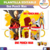One Punch Man Plantilla Editable para Sublimación de Taza