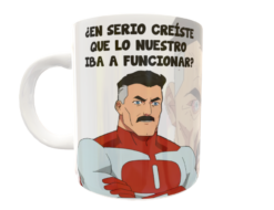 Alternative view of Omni Man, ¡Piensa Mark, Piensa!!! Plantilla Editable para Taza