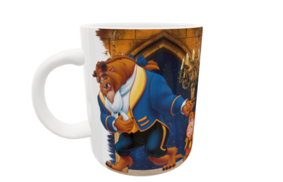 La Bella y La Bestia Plantilla Editable para Taza