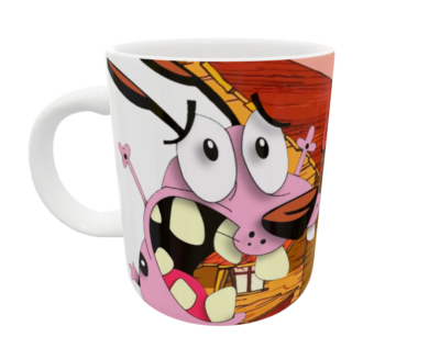 Coraje El Perro Cobarde Plantilla Editable para Taza