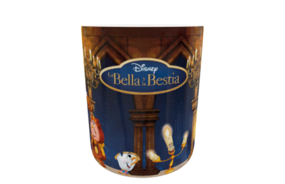 La Bella y La Bestia Plantilla Editable para Taza