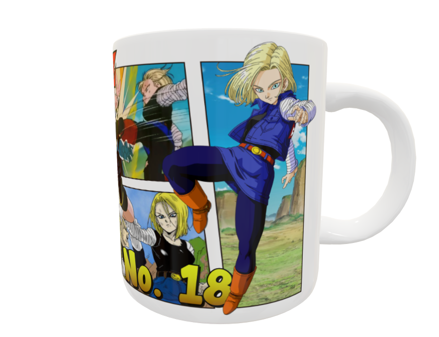 Dragon Ball Z, Número 18 Plantilla Editable para Taza - Imagen 13