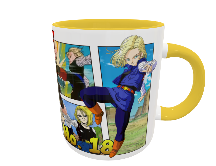 Dragon Ball Z, Número 18 Plantilla Editable para Taza - Imagen 10