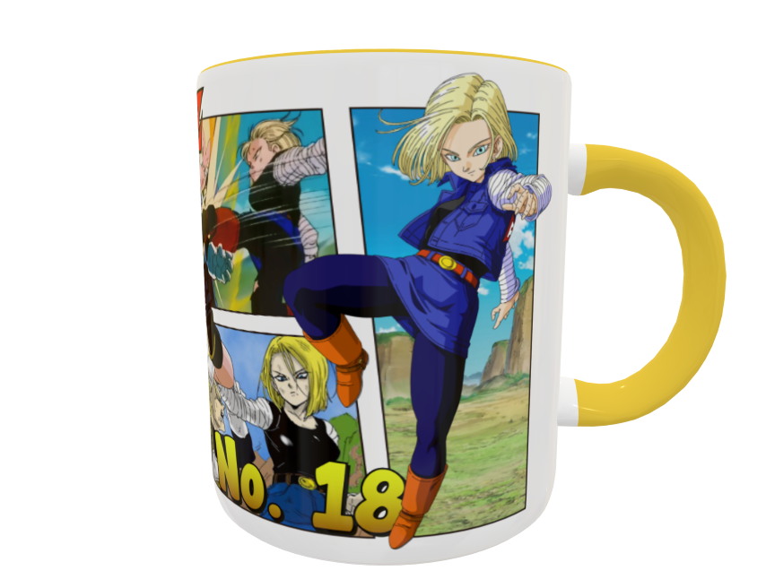 Dragon Ball Z, Número 18 Plantilla Editable para Taza - Imagen 11
