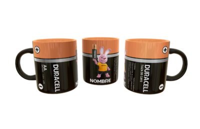 Batería Duracell Café Cafeína Paquete de 4 Plantillas Editables para Tazas