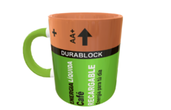 Bateria Duracell Recargable Plantilla Editable para Taza