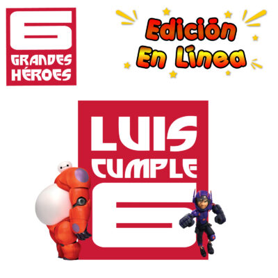6 Grandes Héroes Logo Digital Editable En Línea Gratis para Cumpleaños
