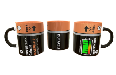 Batería Duracell Café Cafeína Paquete de 4 Plantillas Editables para Tazas