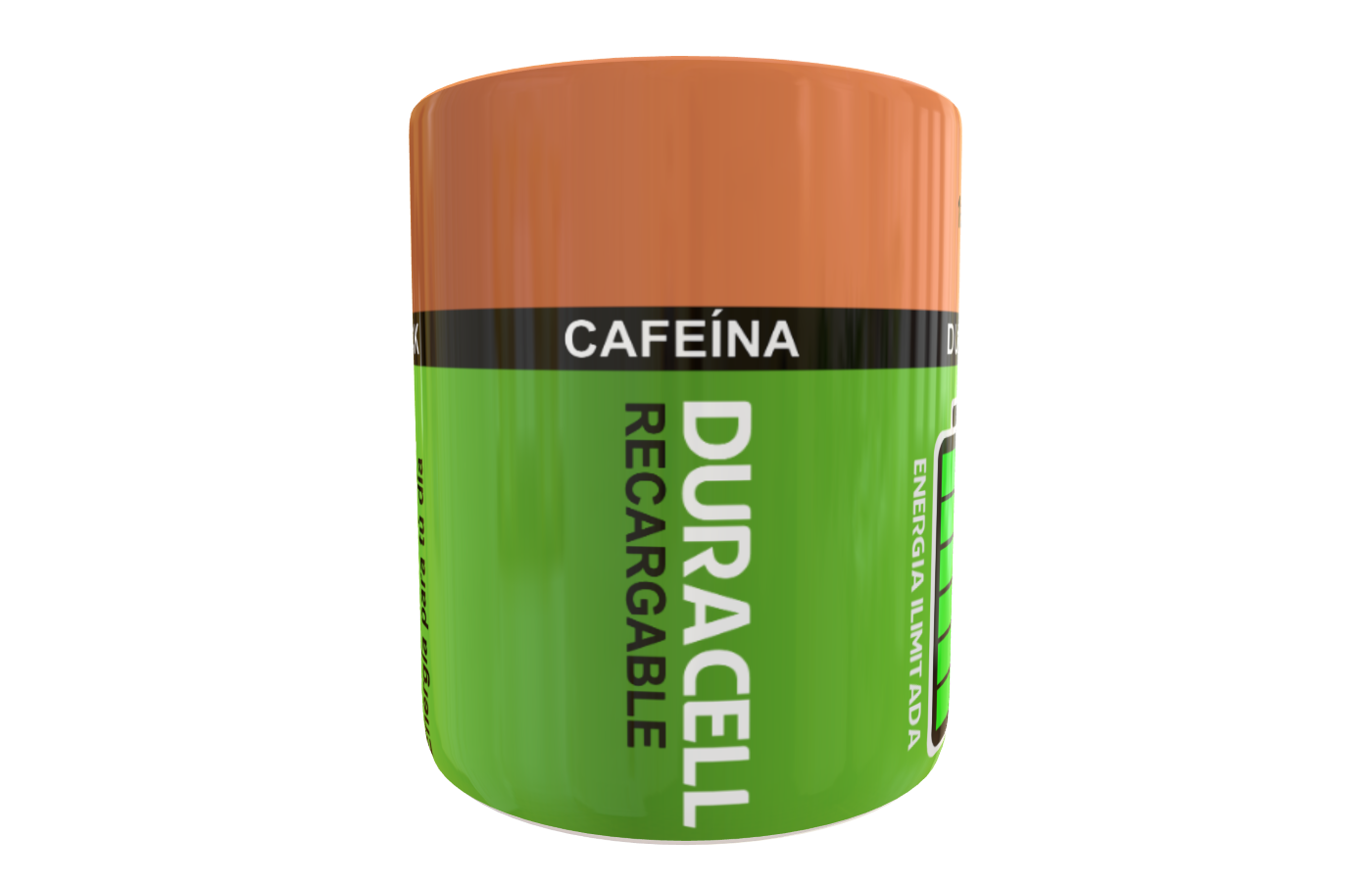 Bateria Duracell Recargable Plantilla Editable para Taza