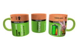 Batería Duracell Café Cafeína Paquete de 4 Plantillas Editables para Tazas