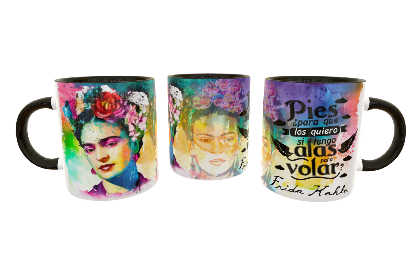 Frida Kahlo Plantilla Editable para Taza