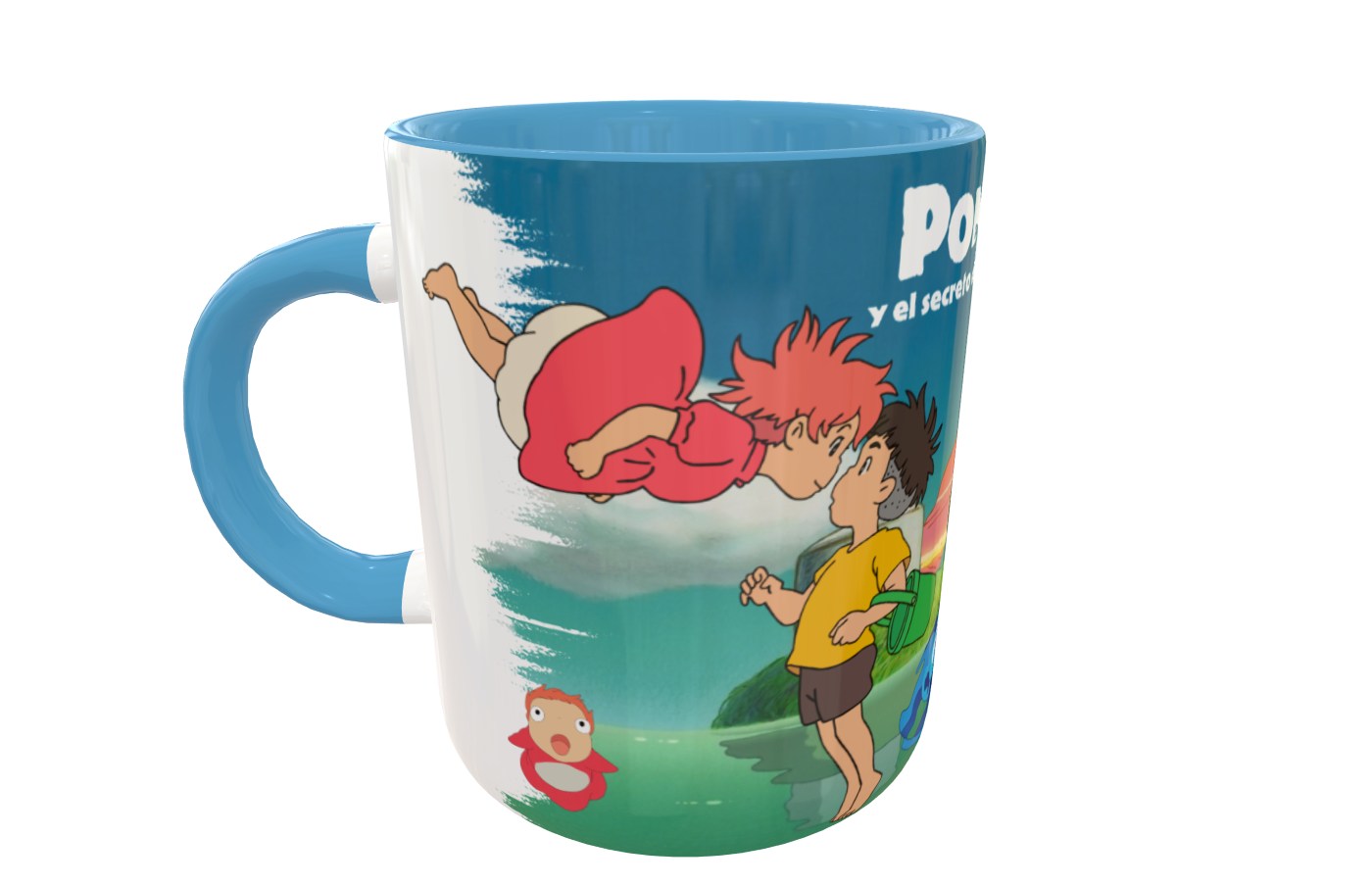 Ponyo y El Secreto de la Sirenita Studio Ghibli Plantilla Editable para Taza - Imagen 2