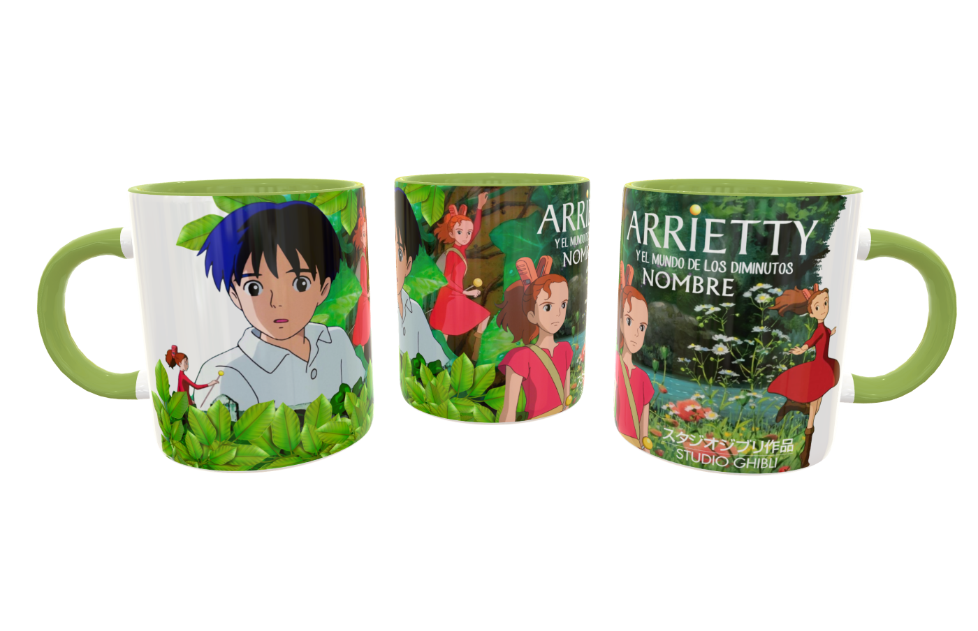 Arrietty y el Mundo de los Diminutos Studio Ghibli Plantilla Editable para Taza