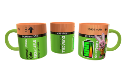 Bateria Duracell Recargable Plantilla Editable para Taza
