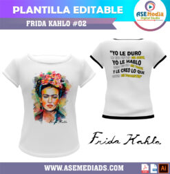 Alternative view of Frida Kahlo #02 Plantilla Editable para Playera
