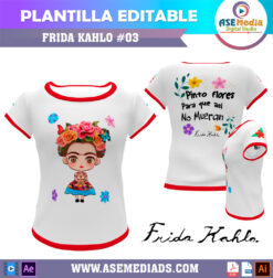 Alternative view of Frida Kahlo #03 Plantilla Editable para Playera